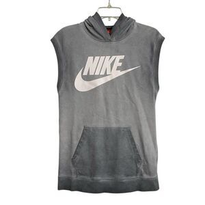 NWT Nike Sleeveless Sweatshirt Hoodie Women's Size S Faded Grey Pockets Cozy NEW